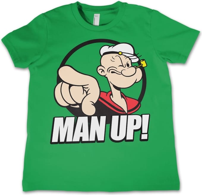 Popeye Man Up! Kinder-T-shirt Groen