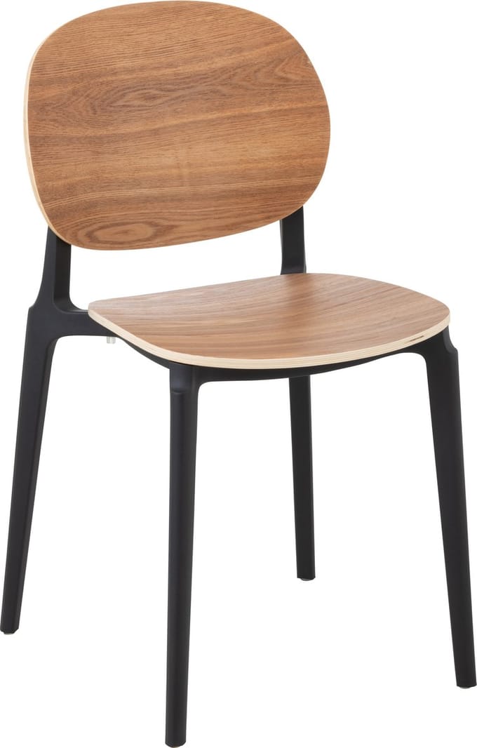 J-Line stoel Basic - kunststof - naturel - 2 stuks