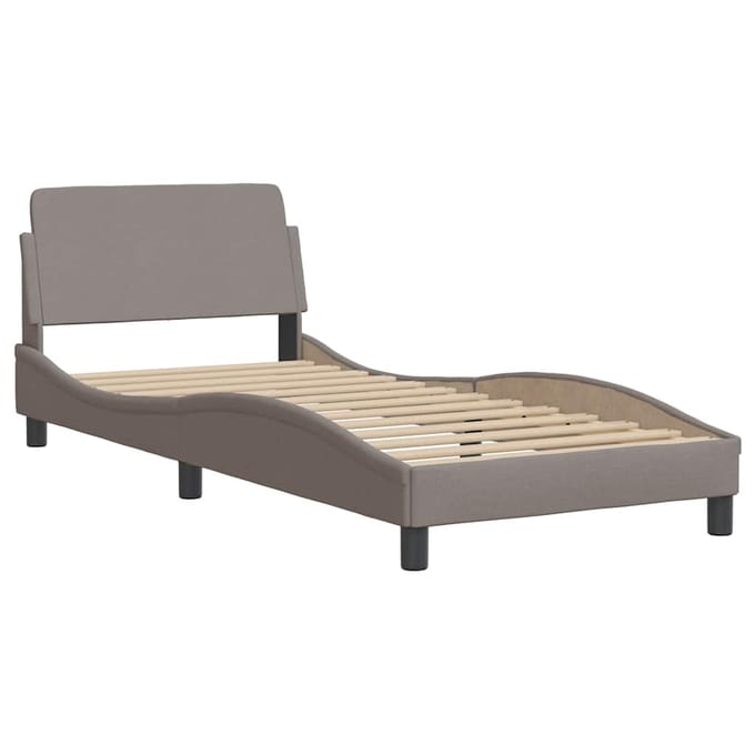 vidaXL - Bedframe - met - hoofdeinde - "Dover" - 80x200 - cm - stof - taupe