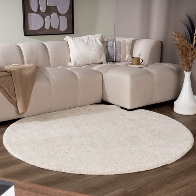 Studio Clarice Rond Berber vloerkleed - Aicha Beige - Ø 200cm