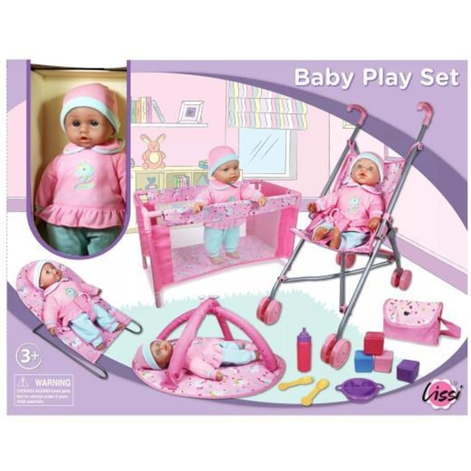 Lissi Dolls Baby Play Set met babypop 40cm Speelpoppen