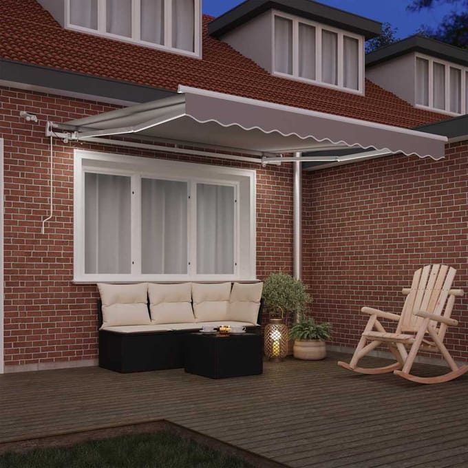 vidaXL - Uitschuifbare - luifel - Lichtgrijs - 300 - x - 250 - cm - Polyester