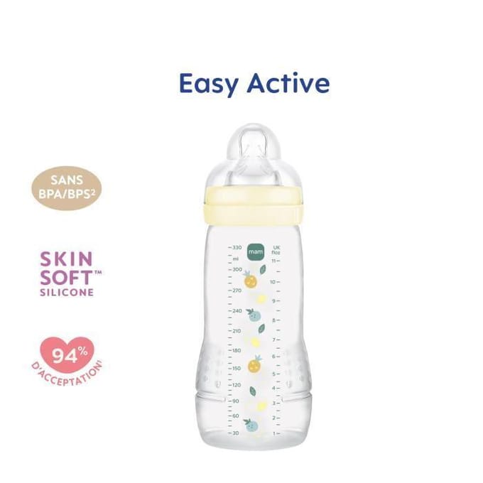 Fles - MAM BABY - Easy Active - +6 maanden - 330 ml - Speen flow X - Parel