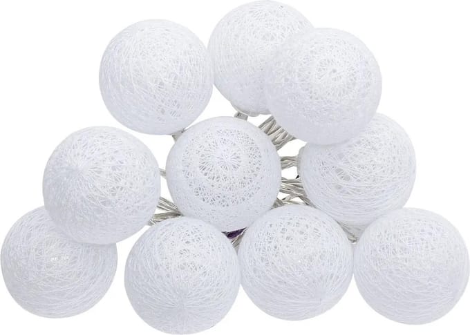 Atmosphera LED slinger 10 bollen - D6 cm - wit - 1,5 meter - Sfeerverlichting
