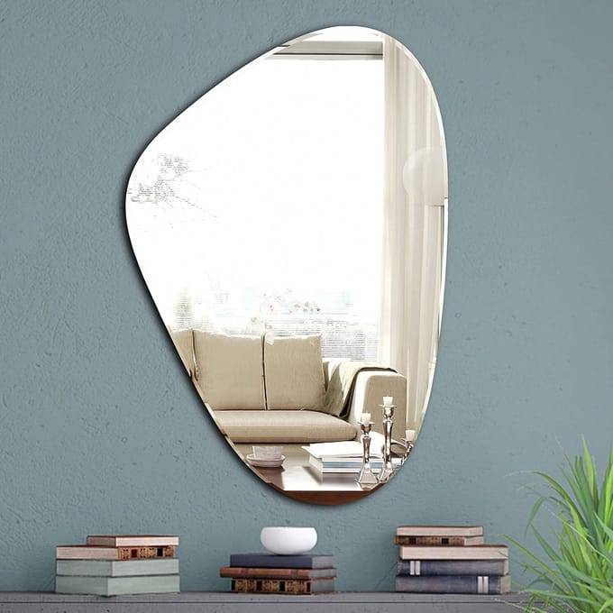 Asymmetrische Wandspiegel Decoratie Frameloos Modern
