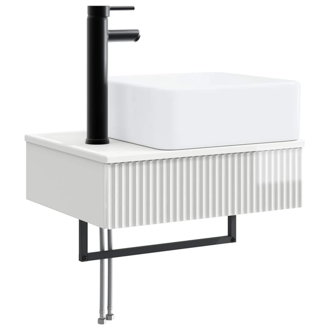 vidaXL - Wandgemonteerde - wastafel - Hoogglans - Wit - 53 - x - 35 - x - 39 - cm