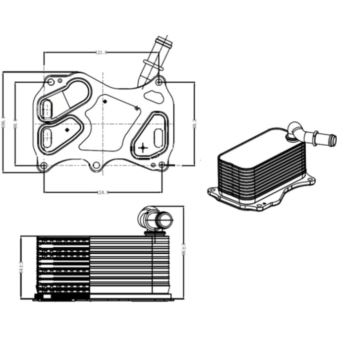 Olie radiator, motorolie  NRF 31839