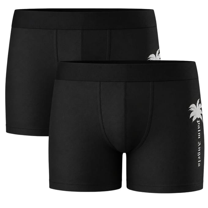 Palm Angels Boxershorts (twee Stuks) Met Palm-logo, Zwart