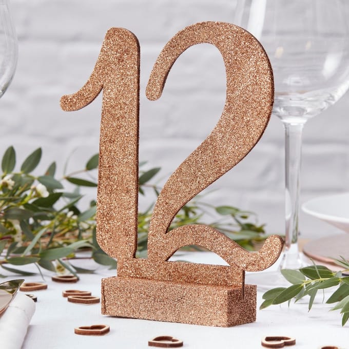 Ginger Ray - Ginger Ray - Tafelnummers Rose Gold (1 tm 12)