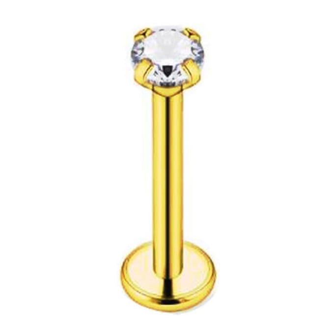 Goud Met Steen - Tragus / Helix / Labret Piercing