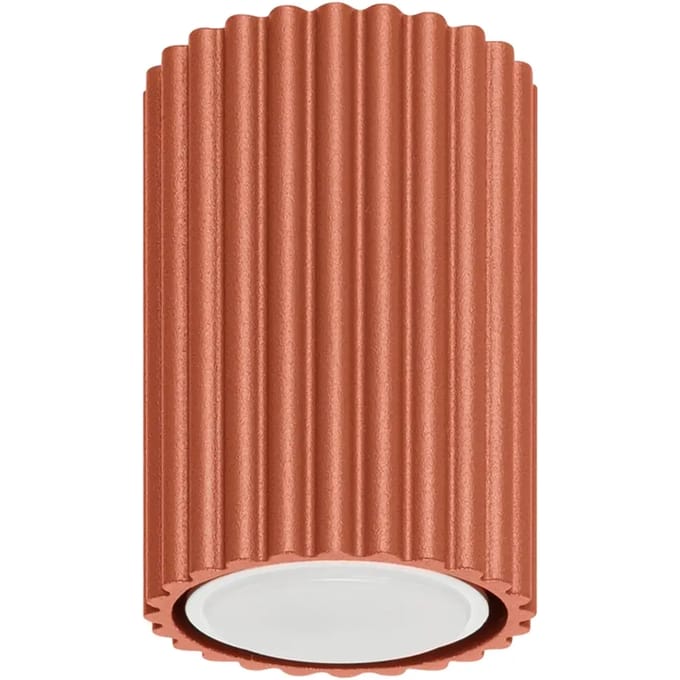 Plafondlamp KARBON 10 compacte opbouwspot - Sollux Lighting - IP20 - Okerrood aluminium behuizing - 6.5 x 6.5 x 10 cm - 1 x GU10 LED, exclusief lichtbron - Max. 10 W - Minimalistische plafondlamp voor woonkamer, slaapkamer en eetkamer