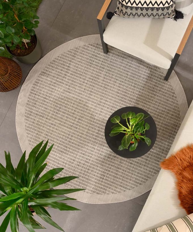 Buitenkleed rond - Coastal grijs 120