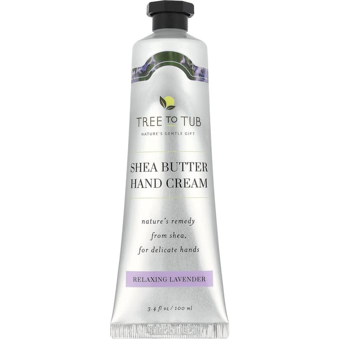 Tree To Tub, Shea Butter Hand Cream, Relaxing Lavender, 100 ml (3,4 fl oz) white