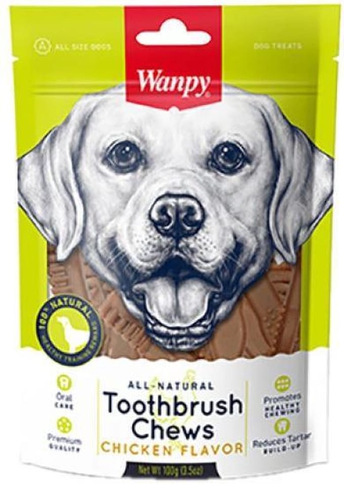 Wanpy - Tandenborstel kauwsnacks kipsmaak - hondensnack - 1x 100 gram