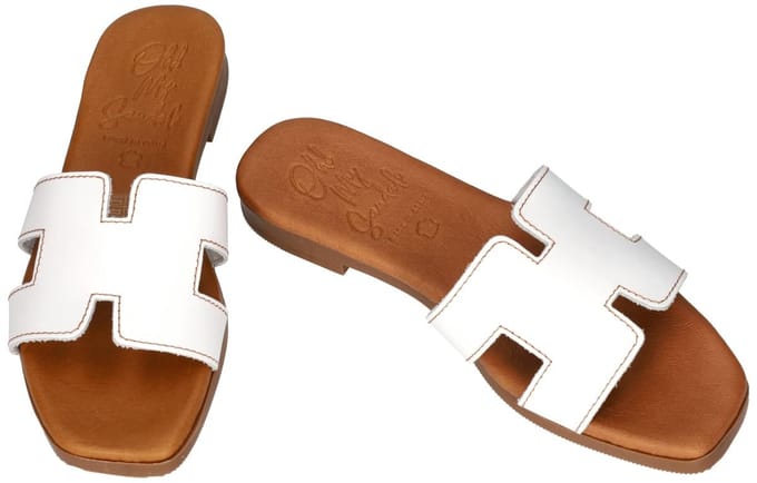 Oh! My Sandals -Dames - wit - slippers & muiltjes - maat 38