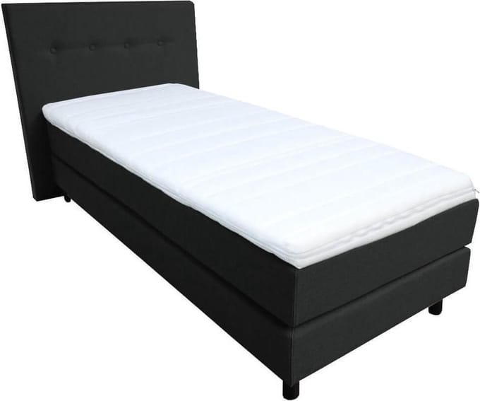 Slaaploods.nl Dana - Boxspring inclusief matras - 90x200 cm - Zwart