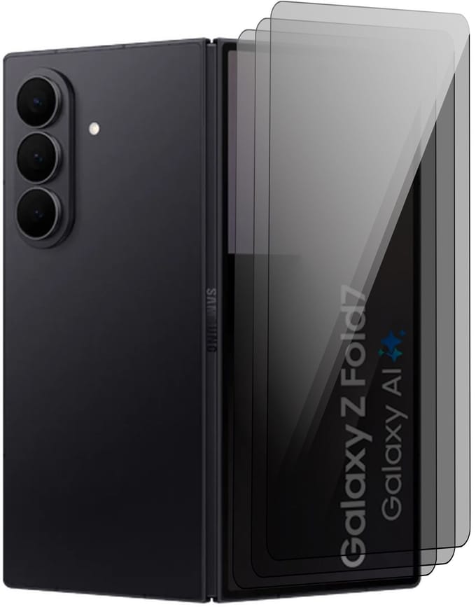 Privacy Screenprotector geschikt voor Samsung Galaxy Z Fold 7 - 3x Volledig Dekkend Glas Screen Protector