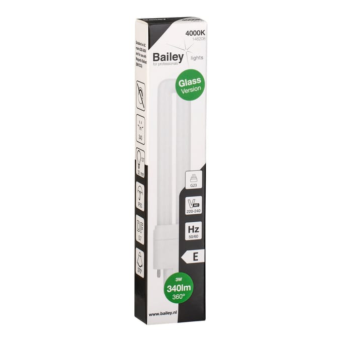 Bailey Led Pl Glas G23 3W 4000K 340Lm Retrofit Lamp - 146208