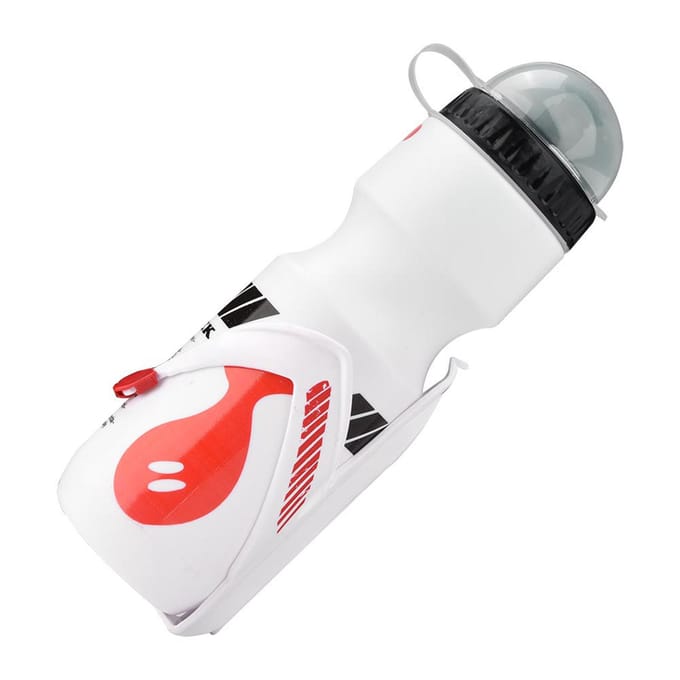 Bidon van 650 ml met bidonhouder voor mountainbikes. wit