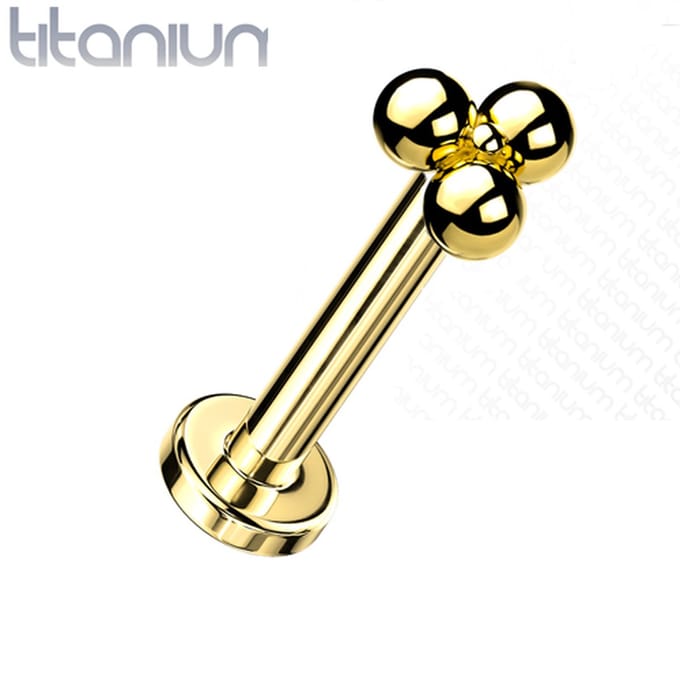 Piercing titanium triangular push in 1.2x6x3 - goud - LMPiercings