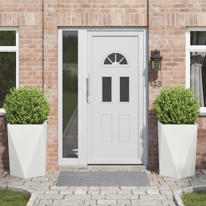 vidaXL Plantenbak 2 st Wit 50 x 50 x 75 cm Staal