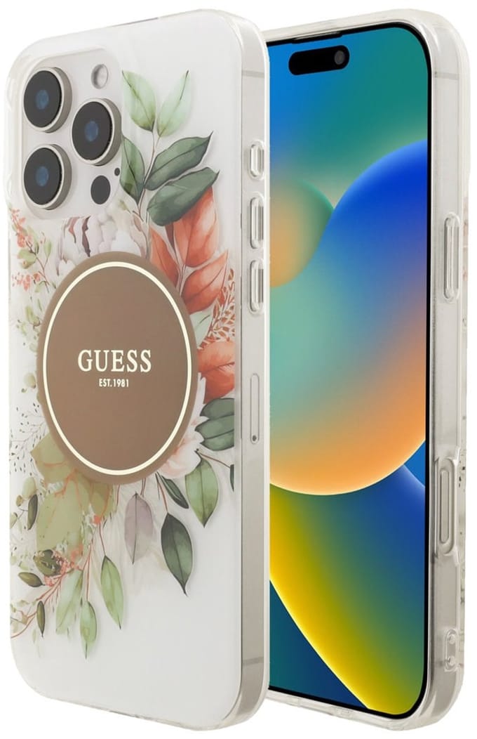 Guess telefoonhoesje voor iPhone 16 Pro Max - MagSafe geschikt - Bruin