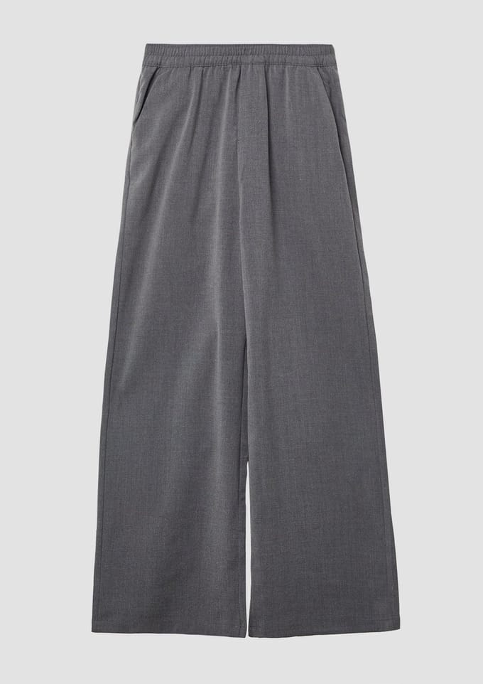 s.Oliver - female - Geweven broek met wijde pijpen en elastische tailleband