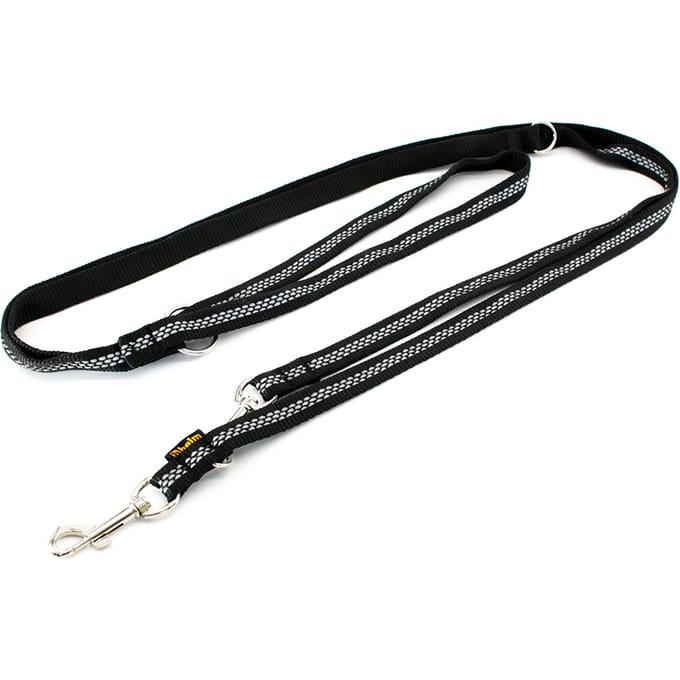 Heim verstelbare riem met reflectoren, zwart - 300 cm lang, 19 mm breed