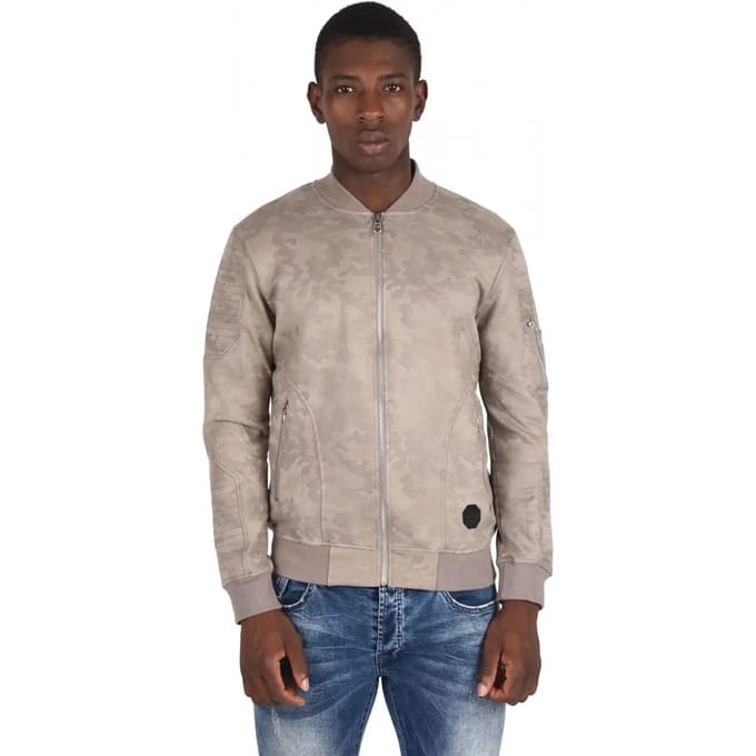 Suède camo jas met biker-effect Project X Paris