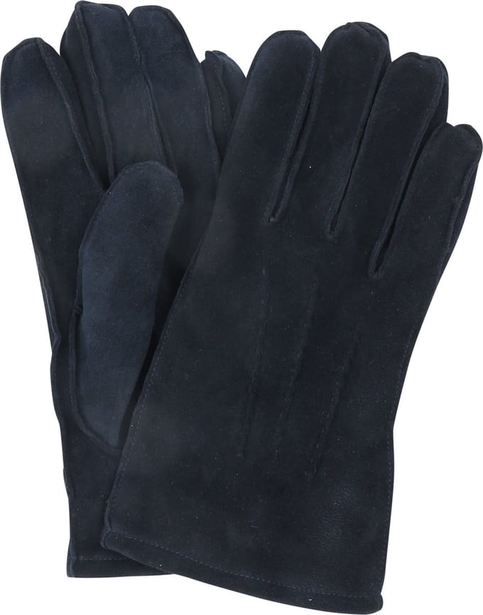 Suitable Suede Handschoen Donkerblauw (navy) - Maat L - Heren