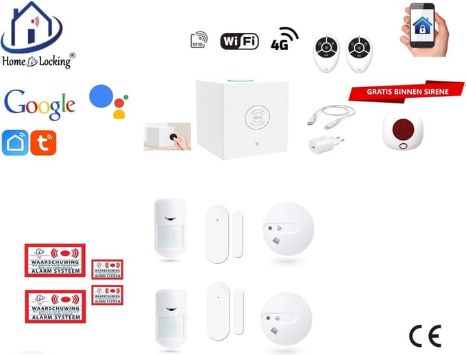 Draadloos beveiligingsbox werkt met wifi en met spraak gestuurde apps. ST01C-19