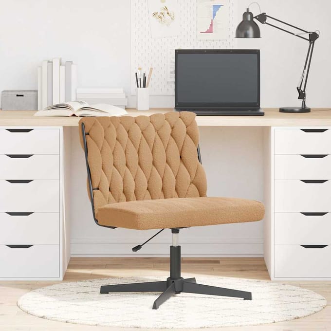 vidaXL - Bureaustoel - beige - wolachtige - stof