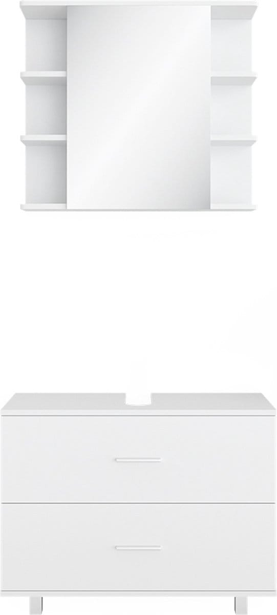 Vicco Badkamermeubel set Ilias, Wit, 2-delig