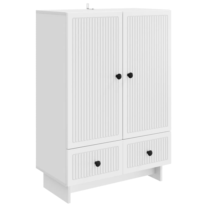 vidaXL - Dressoir - Wit - 66 - x - 34,5 - x - 95 - cm - Geconstrueerd - hout