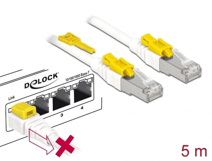 Delock Cable RJ45 Secure Cat.6A 5 m