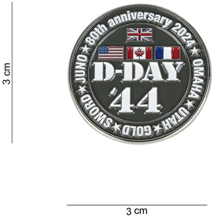 Embleem metaal D-Day 80 pin 5 beaches