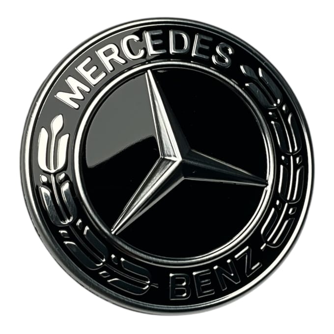 Origineel Mercedes-Benz Laurierkrans Motorkap Embleem, Zwart, A0008173305 gray