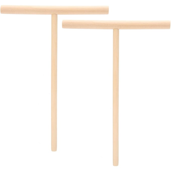 2 stuks T-vormige houten pannenkoekbeslagspreider crêpespreider spatel voor keukengebruik white