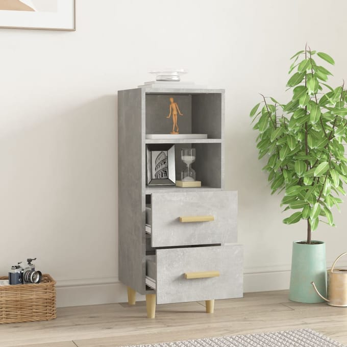 vidaXL - Dressoir - 34,5x34x90 - cm - bewerkt - hout - betongrijs