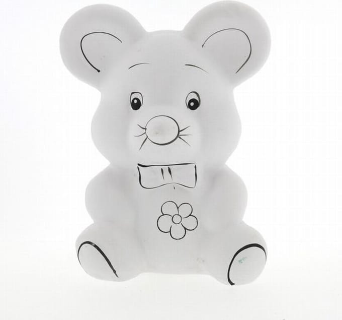 Pincello spaarpot muis keramiek 9 cm - creatief speelgoed.