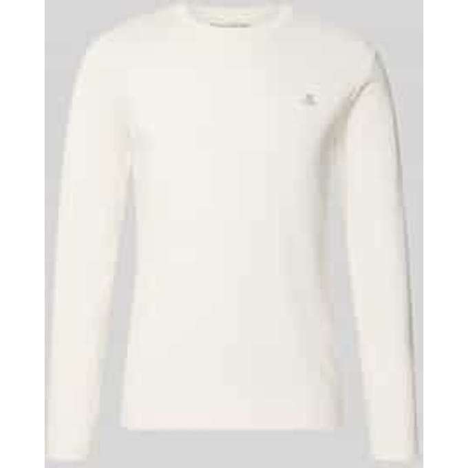 Shaped fit shirt met lange mouwen van puur katoen