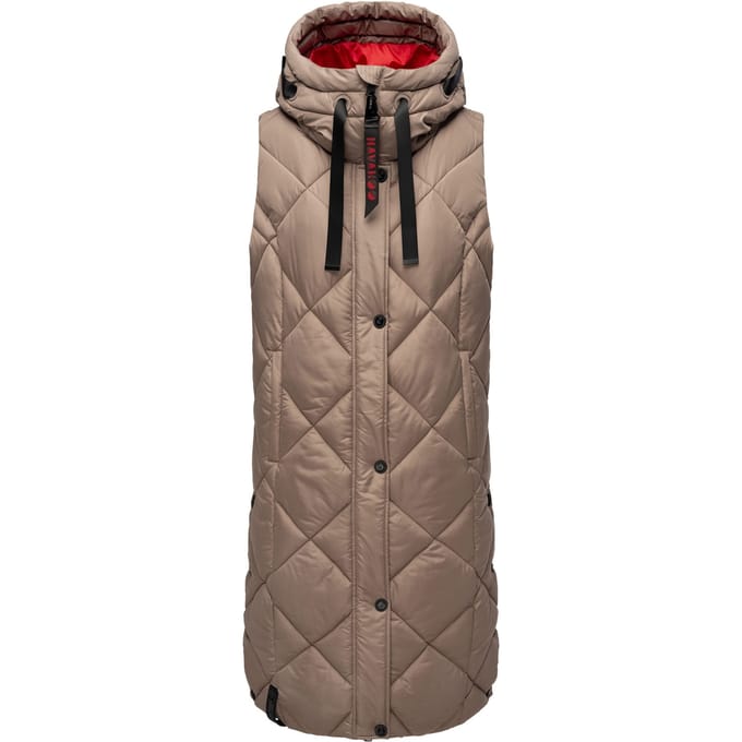 Navahoo lange dames bodywarmer Schnuckel – Modern & Met Capuchon