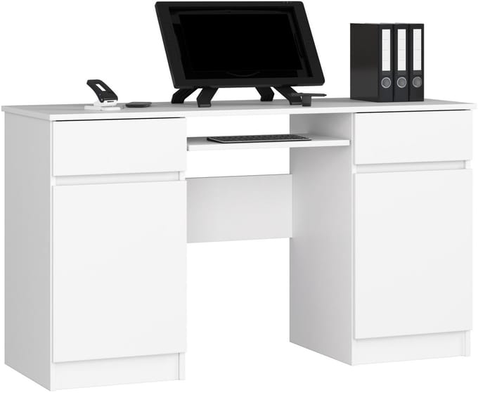 Bureau A5 / Computerbureau / Computer Tafel / Bureautafel / Wit / 135 x 77 x 50 cm