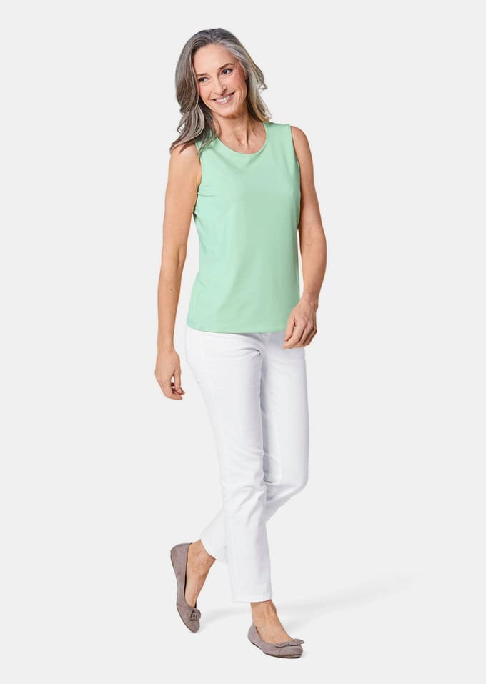 Verzorgd topje dat mooi in model blijft - mintgroen - Gr. 19 van Goldner Fashion