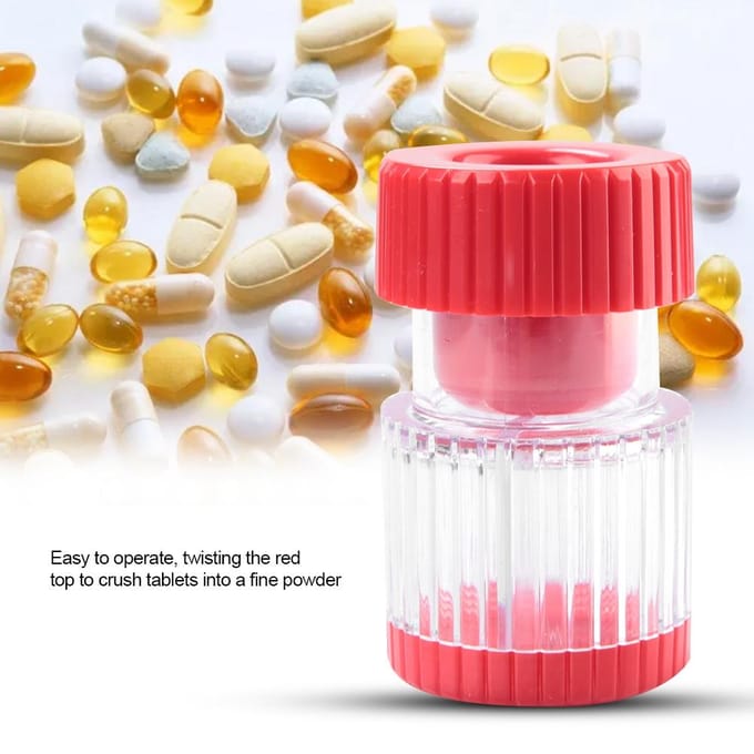 Draagbare Lichtgewicht Pillenvermaler Pillencontainer Verpulveraar voor Medicijntabletten red