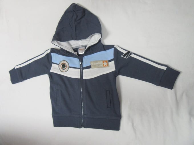 dirkje, jongens, gilet , blauw , kap en rits , 74 - 9 maand