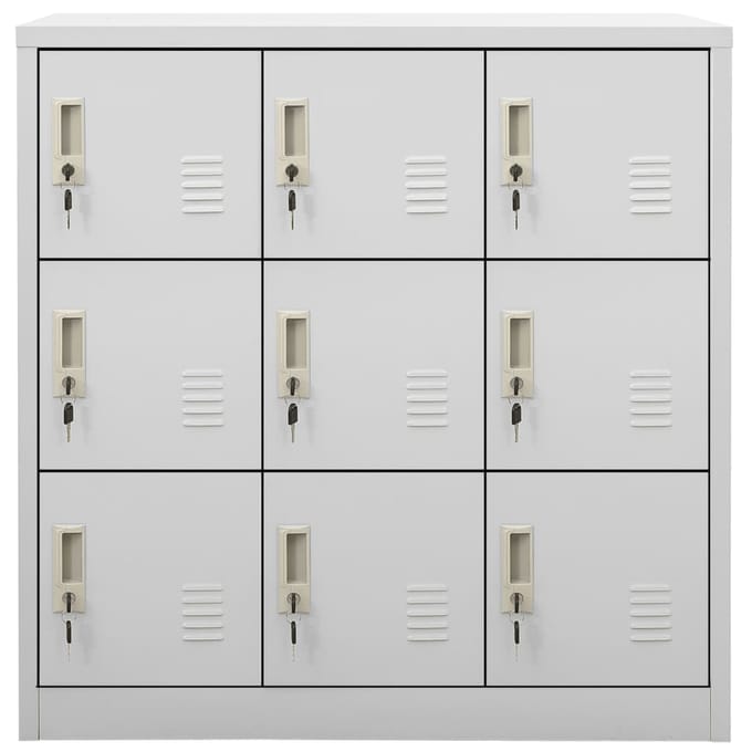 vidaXL - Lockerkast - 90x45x92,5 - cm - staal - lichtgrijs