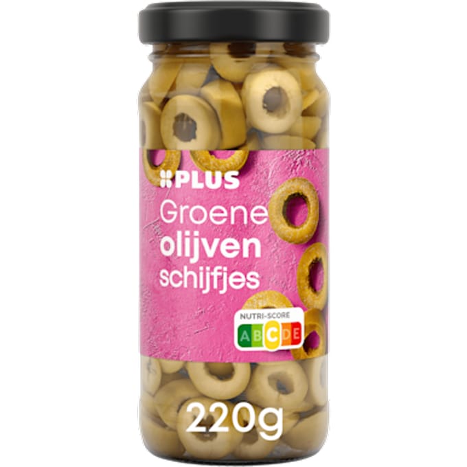 Groene olijven schijfjes