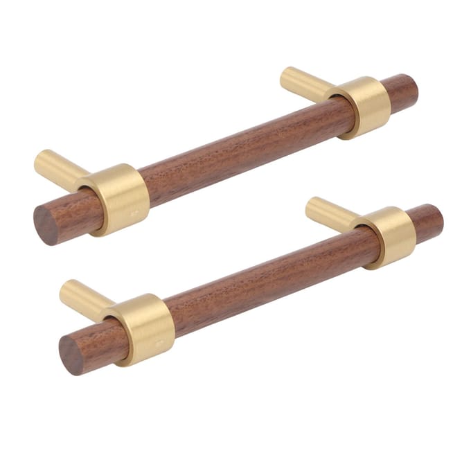 2 Sets Kastgrepen Walnoot Messing Keukenmeubel Kastbeslag Decoratief Kleine Lade