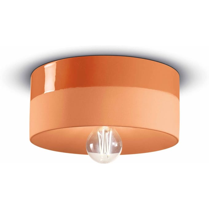 Ferroluce Plafondlamp PI keramiek glanzend/mat Ø 25cm oranje